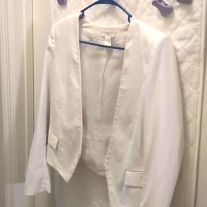 H&M White, fitted dress jacket size 8